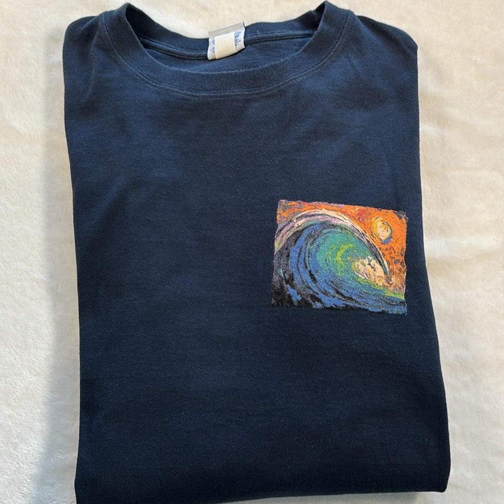 Crazy Shirts Hawaii Wave Graphic Tee XXL Navy Long Sleeve - Picture 3 of 12
